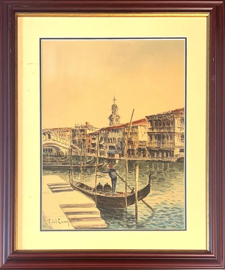 Federico Del Campo, Watercolor on Paper, Peruvian (1836 - 1910): Artist, Year: Federico Del Campo (1836 - 1910). Origin: Peruvian. Medium: Watercolor on Paper. Dimensions: 14.5'' x 11''; 20.5'' x 17.5''. Condition: Good overall. Additional Information: Signed lower