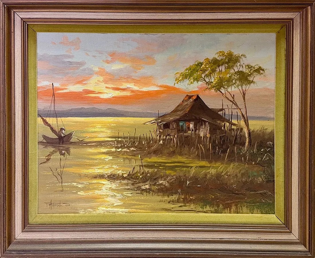 Fernando Cueto Amorsolo, Oil on Canvas, Filipino (1892 - 1972): Artist, Year: Fernando Cueto Amorsolo (1892 - 1972). Origin: Filipino. Medium: Oil on Canvas. Dimensions: 17.5'' x 23.5''; 24'' x 30''. Condition: Good Overall. Additional Information: Signed and date