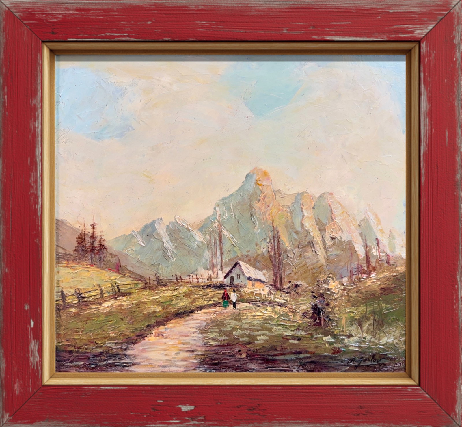Aleksandar Gorlov, Oil on Wood Board, Russian: Artist: Aleksandar Gorlov. Origin: Russian. Medium: Oil on Wood board. Dimensions: 13.5'' x 15.5''. Condition: Good overall. Additional Information: Signed lower right corner, dated. The painting is i