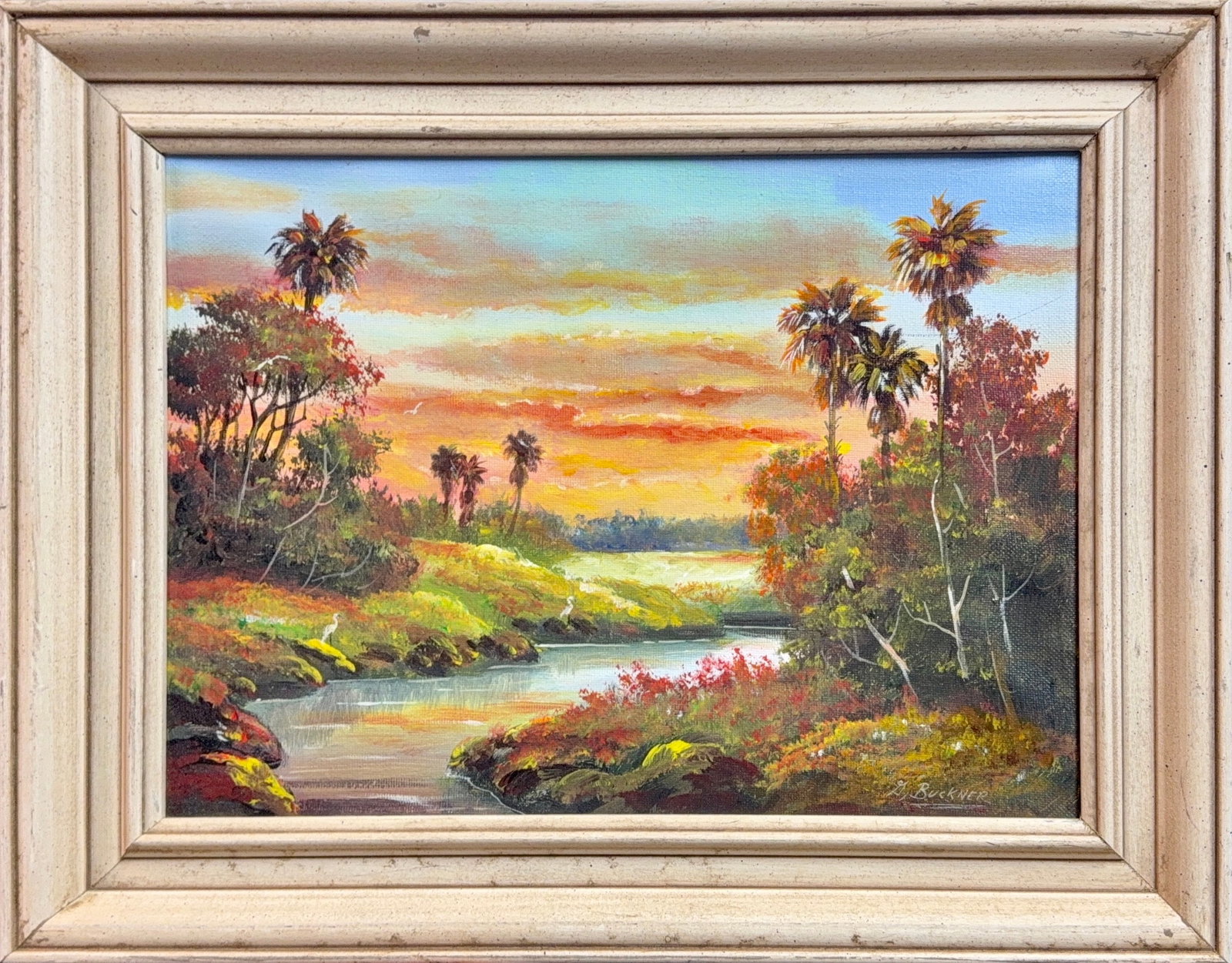 George Buckner, Oil on Canvas, American (1942-2002): Artist, Year: George Buckner, (1942-2002). Origin: American. Medium: Oil on canvas. Dimensions: 9.5'' x 12.5''; 13.5'' x 17''. Condition: Good overall. Additional Information: Signed lower right. The 
