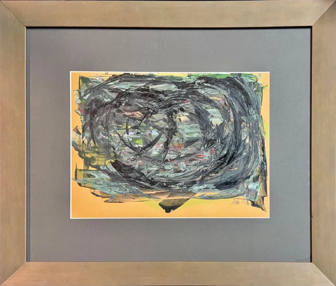 Toshimitsu Imai, Mix Media on Paper, Japanese (1928-2002): Artist, Year: Toshimitsu Imai, (1928-2002). Origin: Japanese. Medium: Mix media on paper. Dimensions: 10.5? x 14.5?. 20? x 24?. Condition: Good overall. Additional Information: Signed lower right, dat