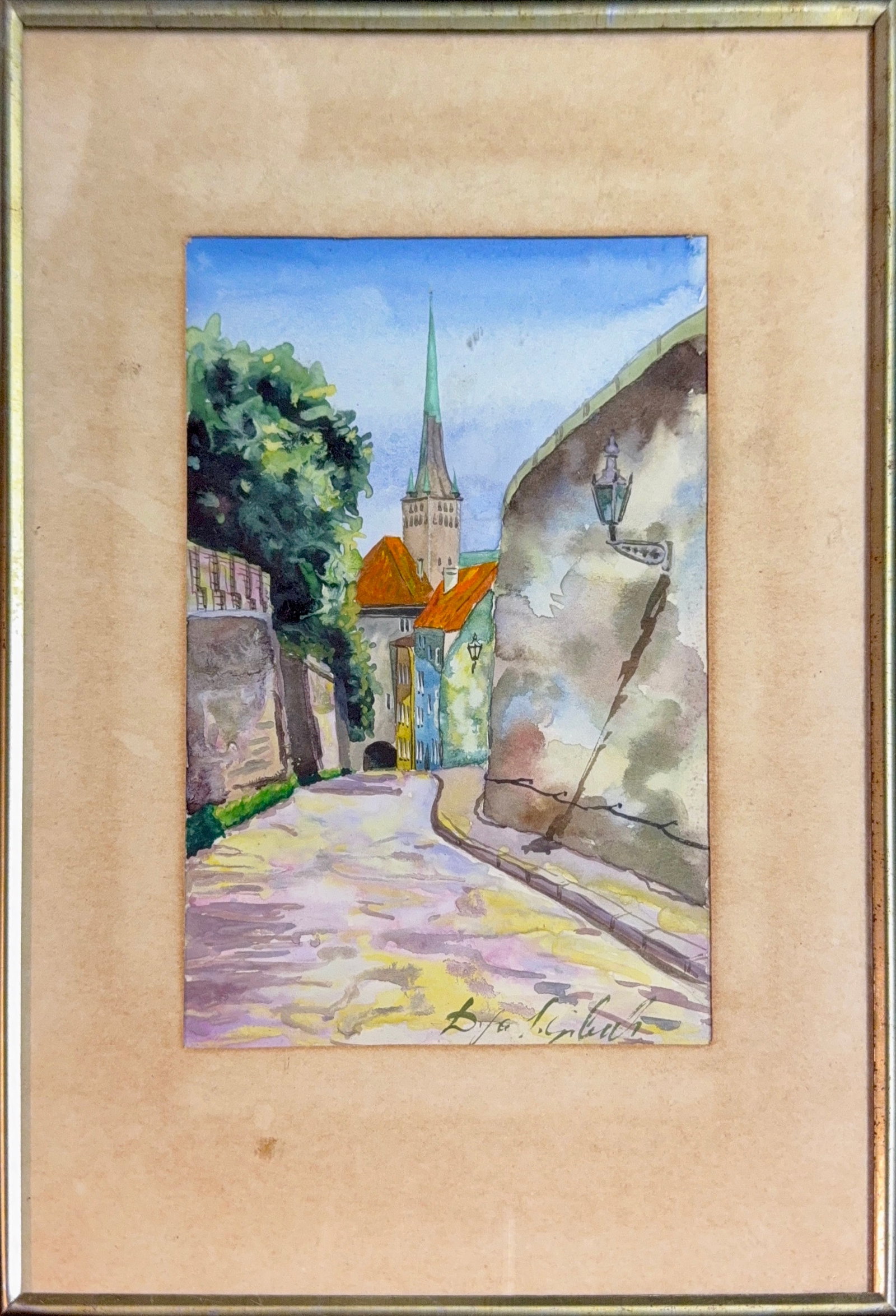 Illegible Signature, Watercolor on Paper (LOT OF 2): Medium: Watercolor on paper. Dimensions: 6'' x 4''. 9.5'' x 7''. Condition: Good overall. Additional Information: Signed lower right, dated in the back 1996. The painting is in overall good condition,