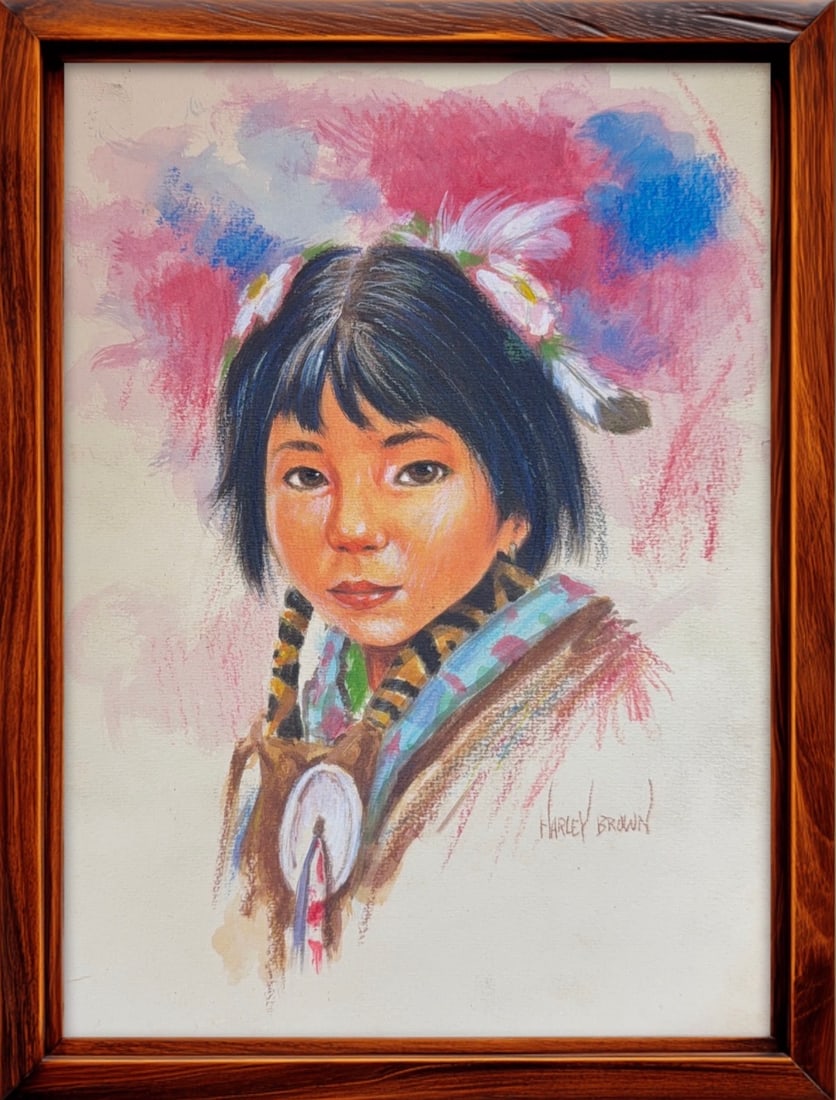 Harley Brown, Pastel/Watercolor/Mix-Media on Card Board, Canadian (1939-Ongoing): Artist, Year: Harley Brown, (1939-Ongoing). Origin: Canadian. Medium: Pastel/Watercolor on Card board. Dimensions: 14.5'' x 10''. Condition: Good overall. Povenance: In Private Collection. Additional 