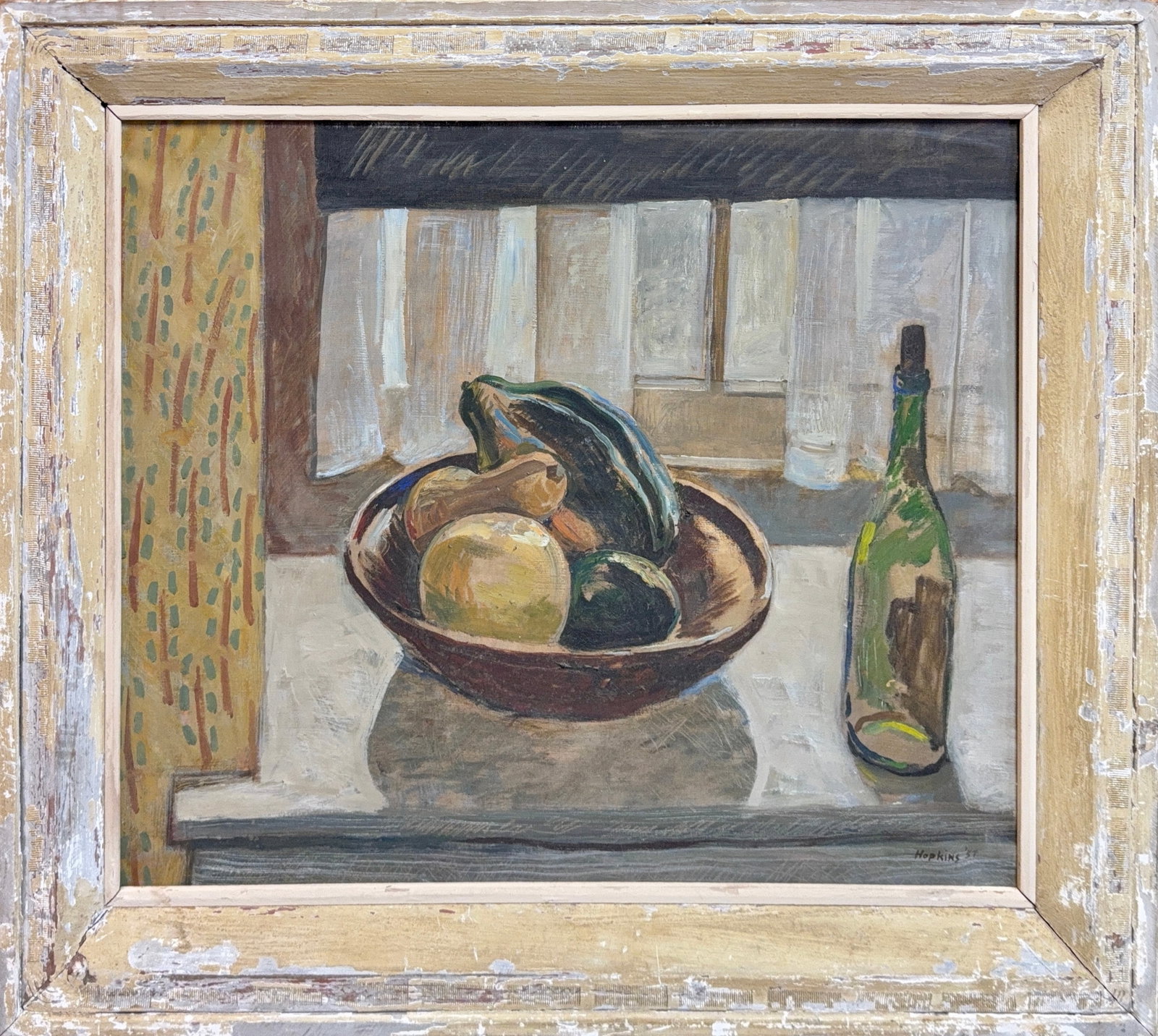 Alan John Hopkins, Oil on Canvas, British (1930-1974): Artist, Year: Alan John Hopkins, (1930-1974). Origin: British. Medium: Oil on canvas. Dimensions: 23.5? x 29?. 31.5? x 36.5?. Condition: Good overall. Provenance: In Private collection by recent Inher