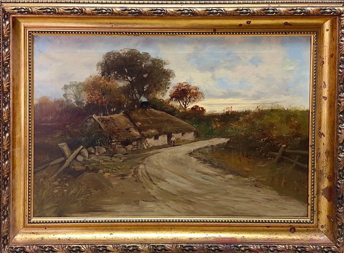 Frederick Hall, Oil on Canvas, British (1860-1948): Artist, Year: Frederick Hall, (1860-1948). Origin: British. Medium: Oil on canvas. Dimensions: 19.5? x 29.5?. 27? x 37?. Condition: Good overall. Additional Information: The painting is in overall goo