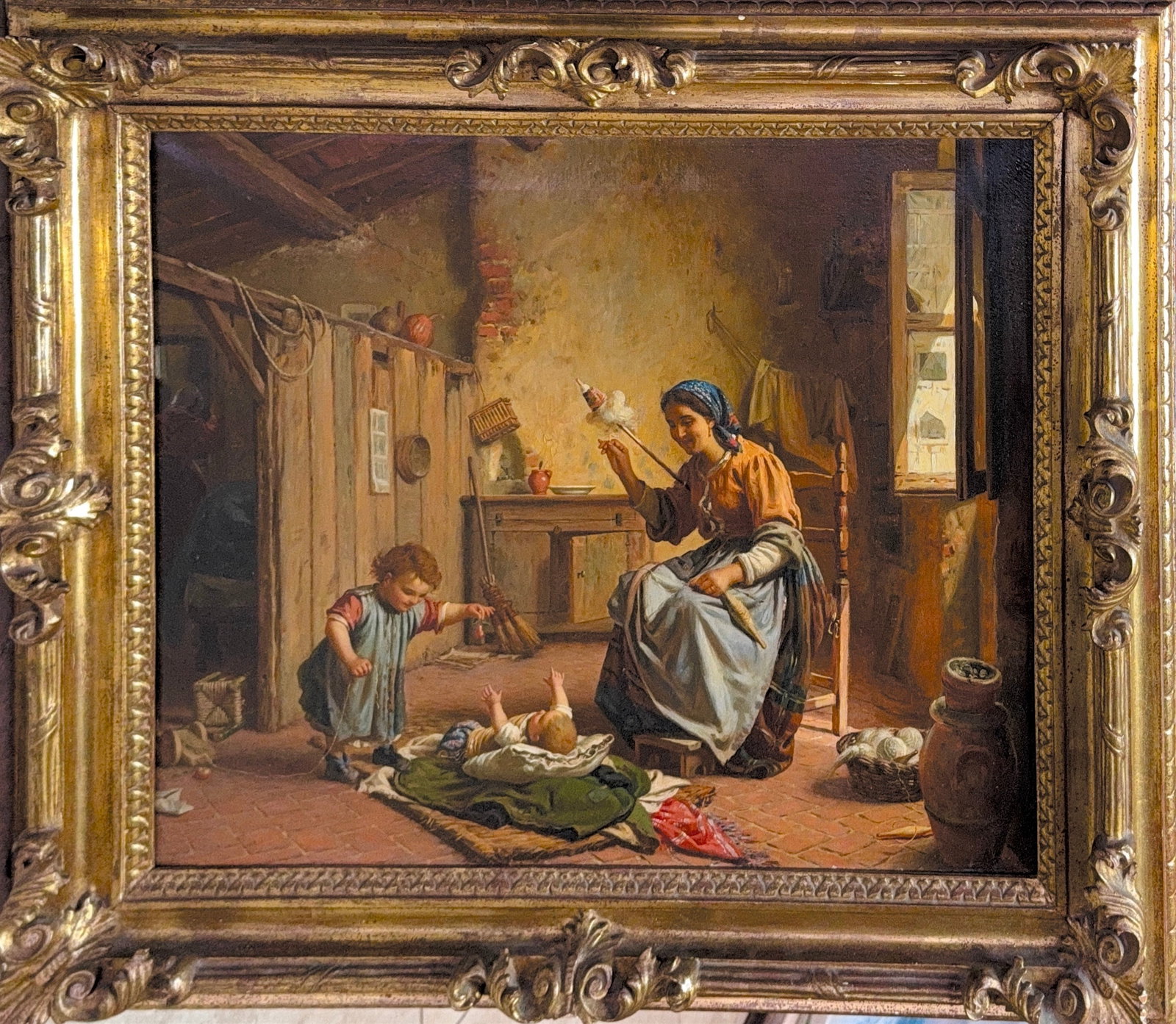19th Centuary Italian School of Gaetano Chierici, Oil on Canvas.: Condition: Good overall. Provenance: In Private collection. Additional Information: Signed on the back. The painting is in overall good condition, consistent with age and wear. Description: KEYWORDS: 