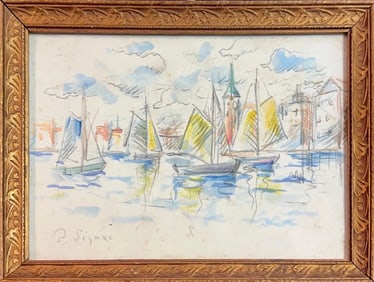 Paul Victor Jules Signac, Pencil/Gouache on Paper, French (1863-1935)