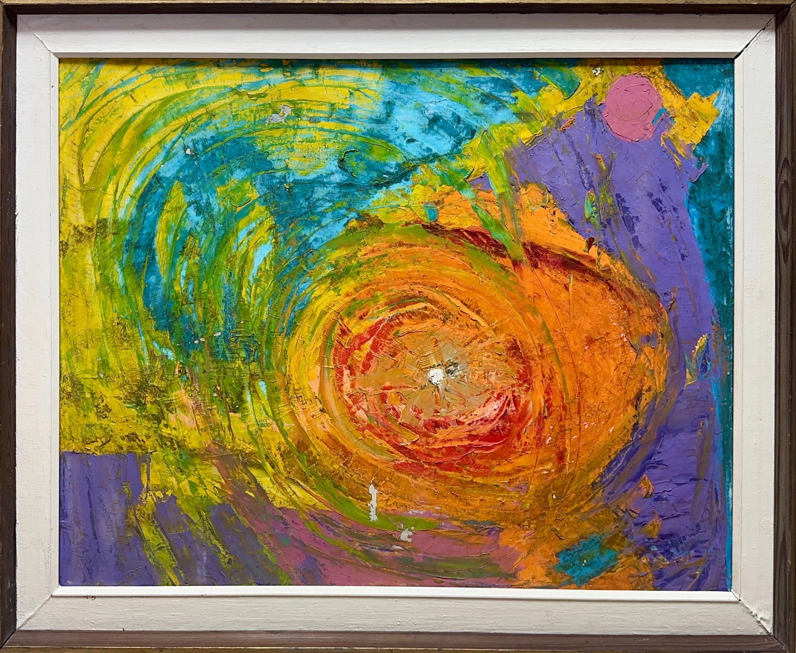 Mystery Artist, Oil on Canvas, "The Hurricane": Artist, Year: N/A. Origin: N/A. Medium: Oil/Mix-Media on Canvas. Dimensions: 24'' x 32''; 29'' x 37''. Condition: Good overall. Additional Information: N/A. The painting is in overall good condition, 