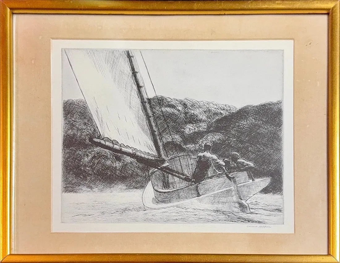 Edward Hopper, Antique Lithograph, American (1882 - 1967) Hand Signed (1 of 8)