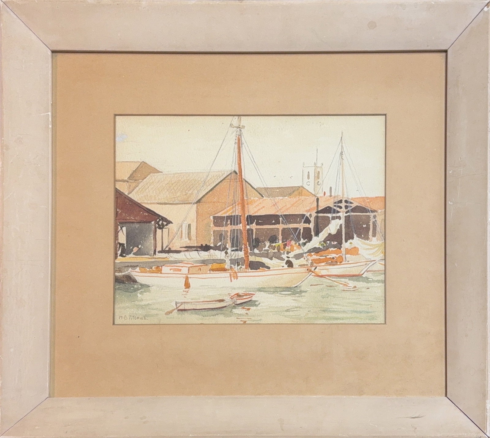 Mary Bradish Titcomb, Watercolor on Paper, American (1858 - 1927): Artist, Year: Mary Bradish Titcomb, (1858 - 1927). Origin: American. Medium: Watercolor on paper. Dimensions: 9.5'' x 12''; 19.5'' x 21.5''. Condition: Good overall. Additional Information: Signed low