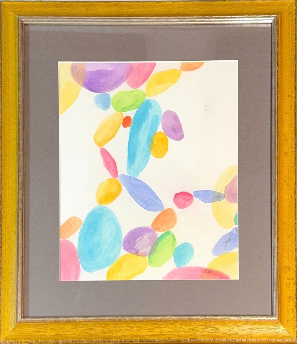 Alice Baber, Watercolor on Cardboard, American (1928 - 1982): Artist, Year: Alice Baber, (1928- 1982). Origin: American. Medium: Watercolor on Cardboard. Dimensions: 15'' x 12.5''; 23.5'' x 21''. Condition: Good overall. Provenance : In Private collection. Purch