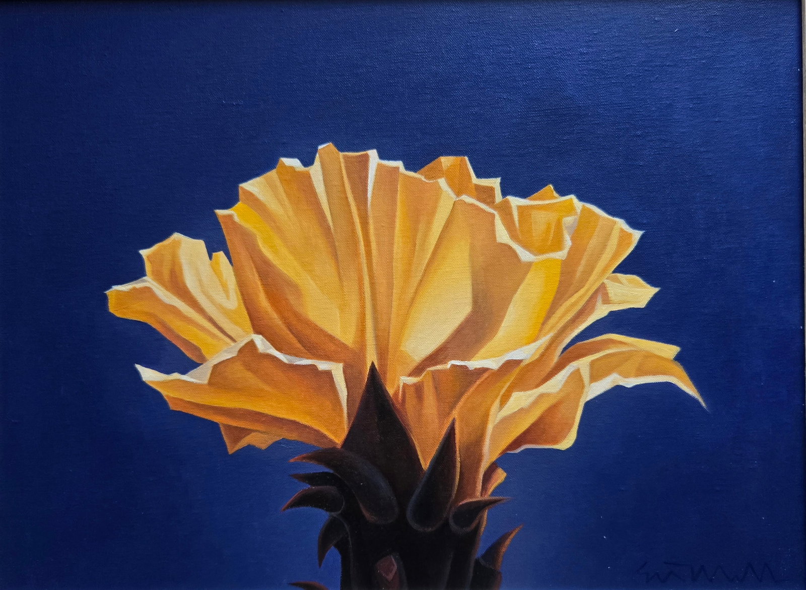 Ed Mell, Oil on canvas, American (1942 - 2024): Artist, Year: Ed Mell, (1942-2024). Origin: American. Medium: Oil on Canvas. Dimensions: 12" x 16". Condition: Good overall. Provenance: In Private Collection. Additional Information: Signed lower rig