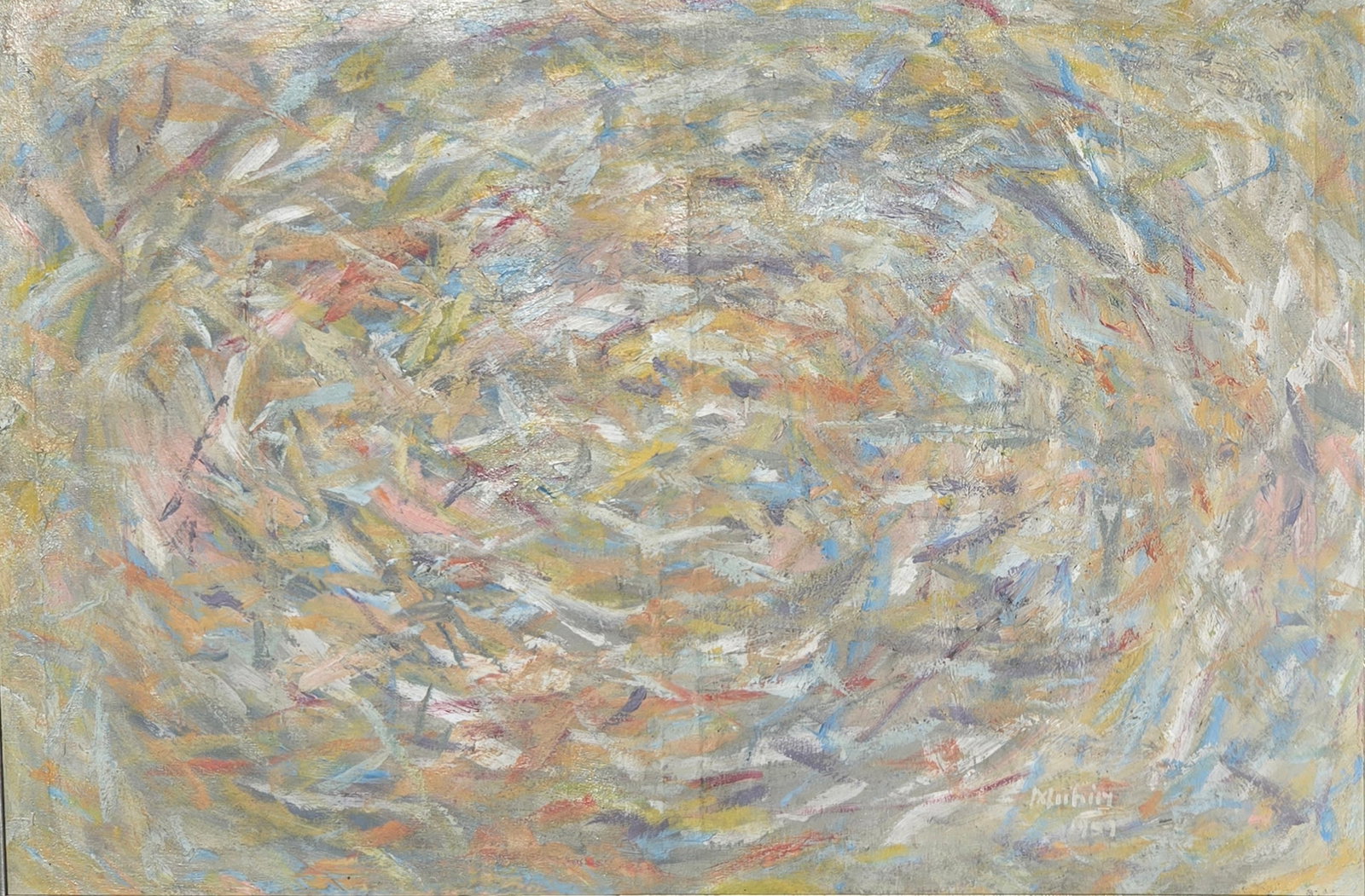 Orhon Mubin, Oil on Canvas, Turkish (1924-1981): Artist, Year: Orhon Mubin, (1924-1981). Origin: Turkish. Medium: Oil on canvas. Dimensions: 24'' x 36''. 32'' x 44''. Condition: Good overall. Provenance: In Private Collection. Additional Information