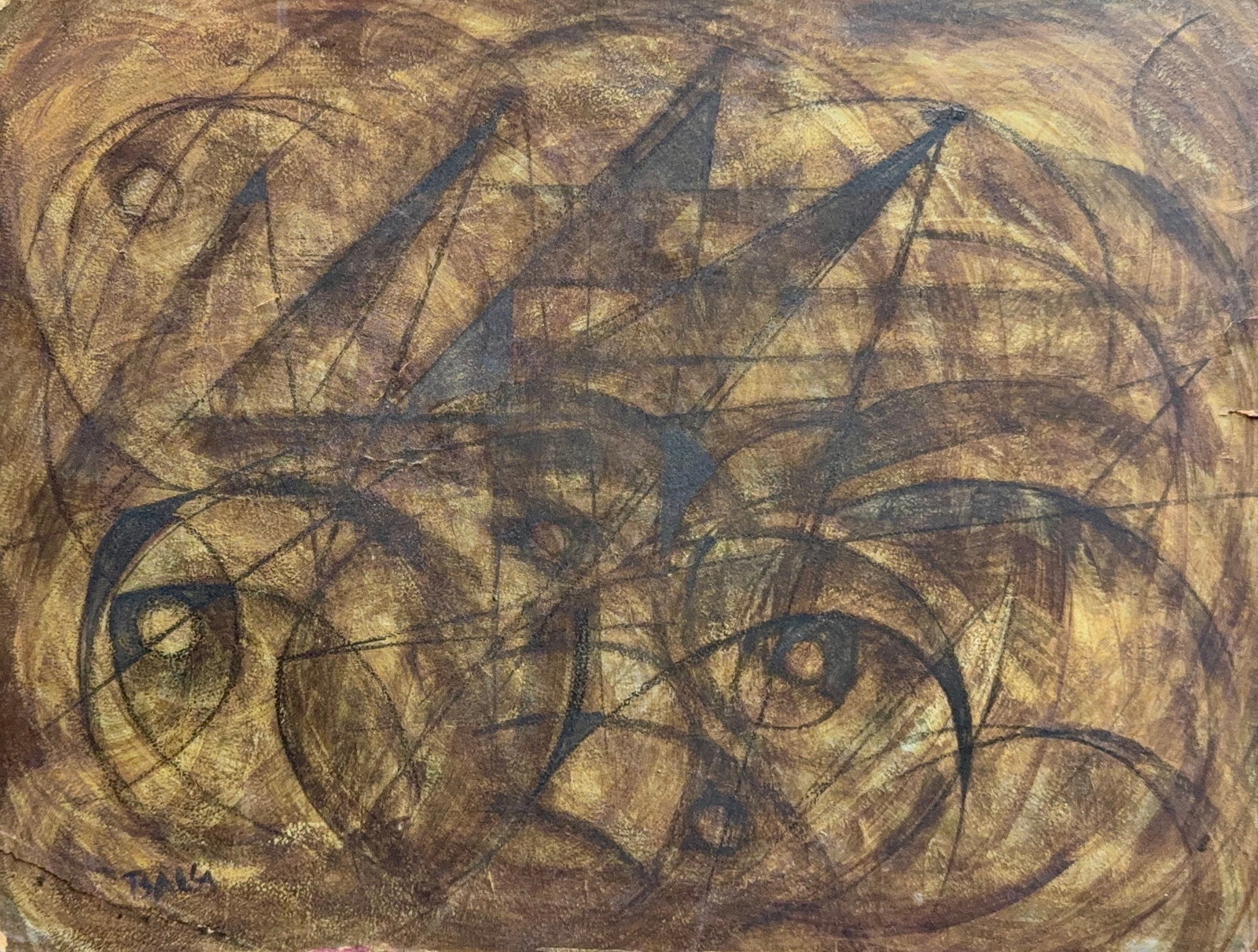 Giacomo Balla, Oil/Mix-Media on Thick Hard board, Italian (1871 - 1958) (1 of 6)
