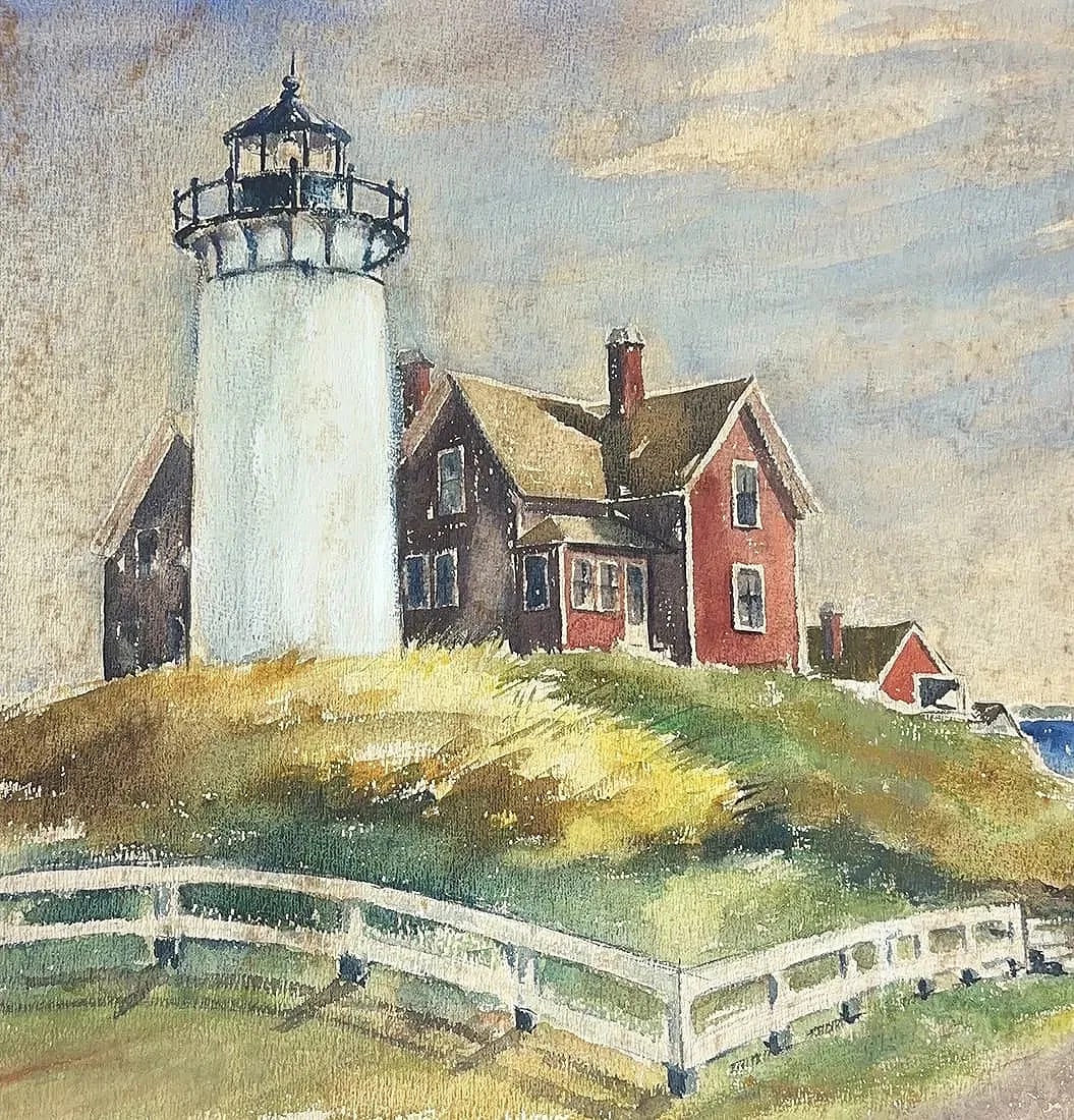 Andrew G. Winter, Watercolor on Canvas Paper, American (1893 - 1958): Artist, Year: Andrew G. Winter, (1893 - 1958). Origin: American. Medium: Watercolor on Canvas Paper. Dimensions: 15'' x 17''; 20'' x 22''. Condition: Good overall. Additional Information: Signed lower