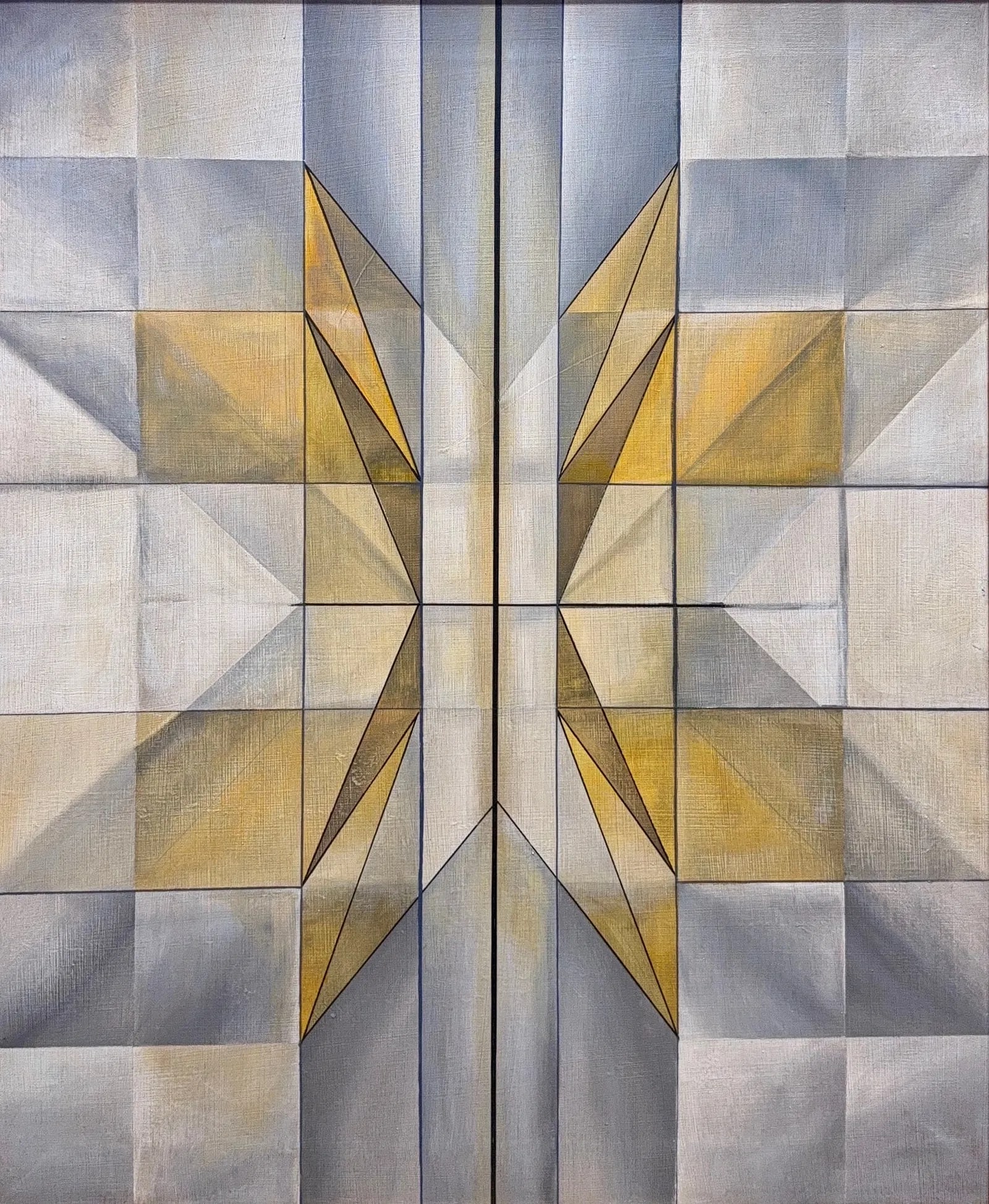 Hedda Sterne, Oil /Ink/Mix-Media on Canvas, Romanian (1910-2011): Artist, Year: Hedda Strene, (1910-2011). Origin: Romanian. Medium: Oil on canvas. Dimensions: 23.5” x 19.5”. 30” x 25.5”. Condition: Good overall. Provenance: In Private Collec