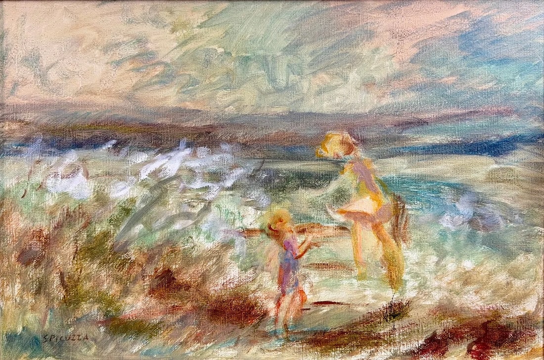 Francesco Jiaconino Spicuzza, Oil on Wood Board, Italian (1883-1962): Artist, Year: Francesco Jiaconino Spicuzza, (1883-1962). Origin: Italian. Medium: Oil on wood board. Dimensions: 14” x 21”. 17.5” x 24.5”. Condition: Good overall. Additional I