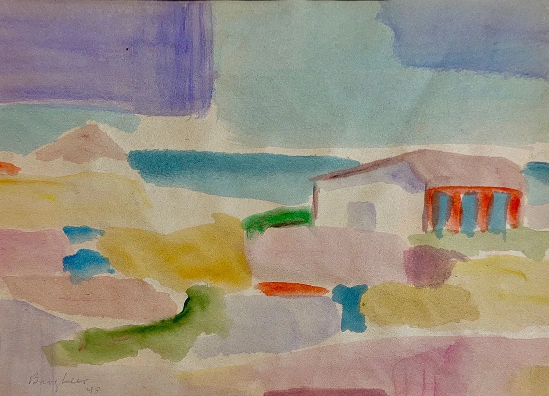 Eduard Bargheer, Watercolor on Paper, German (1901-1979): Artist, Year: Eduard Bargheer, (1901-1979). Origin: German. Medium: Watercolor on paper. Dimensions: 9.5'' x 13''; 16'' x 20''. Condition: Good overall. Additional Information: Signed lower left, date