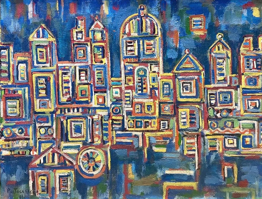 Rene Portocarrero, Antique Oil on Canvas, Cuban (1912 - 1985): Artist, Year: Rene Portocarrero, (1912-1985). Origin: Cuban. Medium: Antique oil on canvas. Dimensions: 19.5'' x 26.5''; 25.5'' x 32.5''. Condition: Good overall. Provenance: COMES WITH C.O.A. Additio