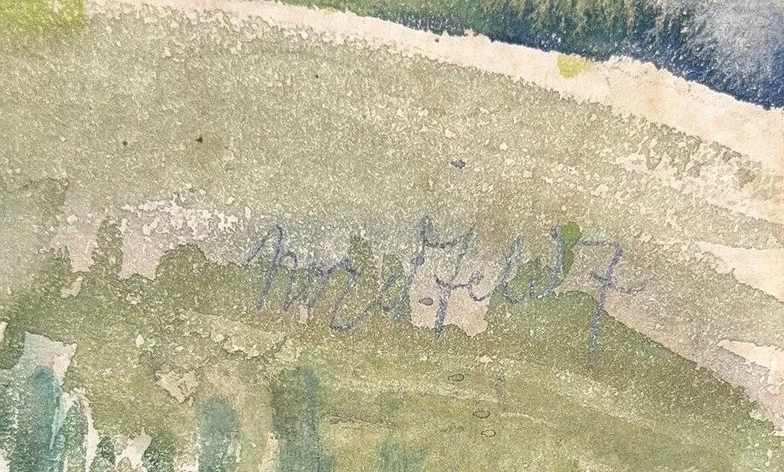 Bror Nordfeldt, Watercolor on Cardboard, Swiss (1878 - 1955): Artist, Year, Title: Bror Nordfeldt, (1878 - 1955). Origin: Swiss. Medium: Watercolor on Cardboard. Dimensions: 19” x 25”; 25” x 32”. Condition: Good overall. Additional Inform