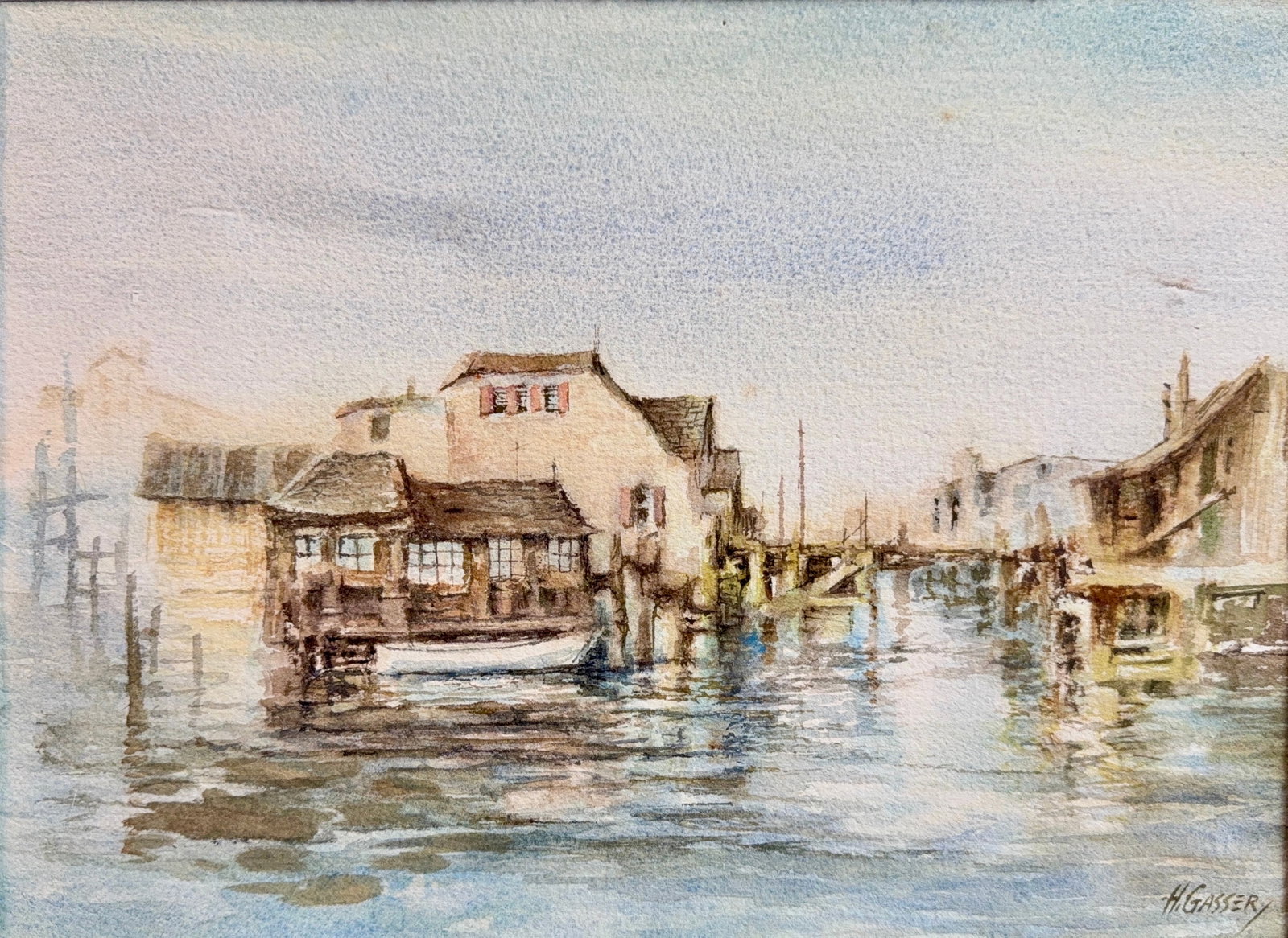 Henry Martin Gasser, Watercolor on Artist Paper, American (1909-1981): Artist, Year, Title: Henry Martin Gasser, (1909-1981). Origin: American. Medium: Watercolor on Artist paper. Dimensions: 10.5” x 15”. Condition: Good overall. Additional Information: Signe