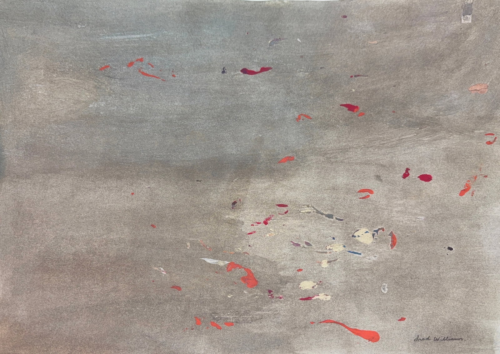 Fred Williams, Mix Media on Paper, Australian (1927-1982): Artist, Year, Title: Fred Williams, (1927-1982). Origin: Australian. Medium: Mix media on paper. Dimensions: 14” x 20”. Condition: Good overall. Additional Information: Signed lower Right 
