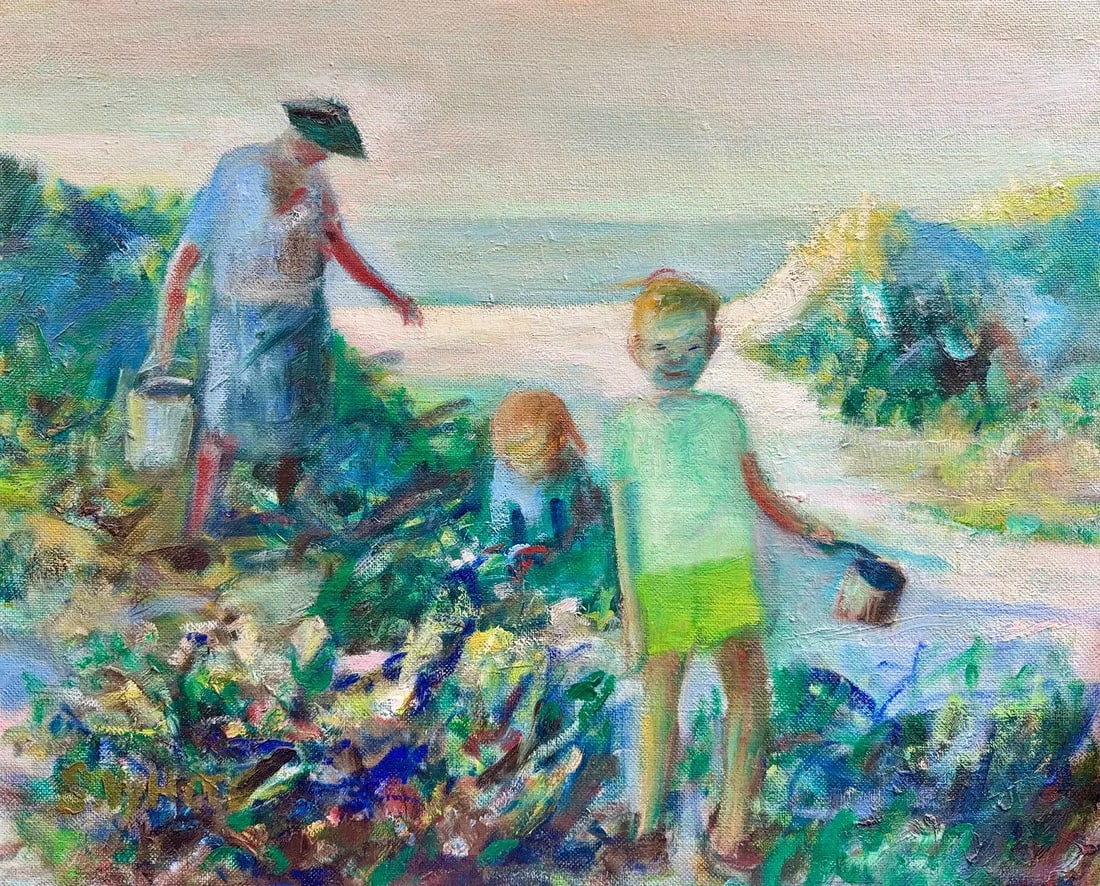 Mystery Illegible Signature, Oil on Wood Board, French Impressionist Era: Artist, Year: N/A. Medium: Oil on Wood board. Dimensions: 21'' x 26''. Condition: Good overall. Additional Information: Signed lower left. The painting is in overall good condition, consistent with ag