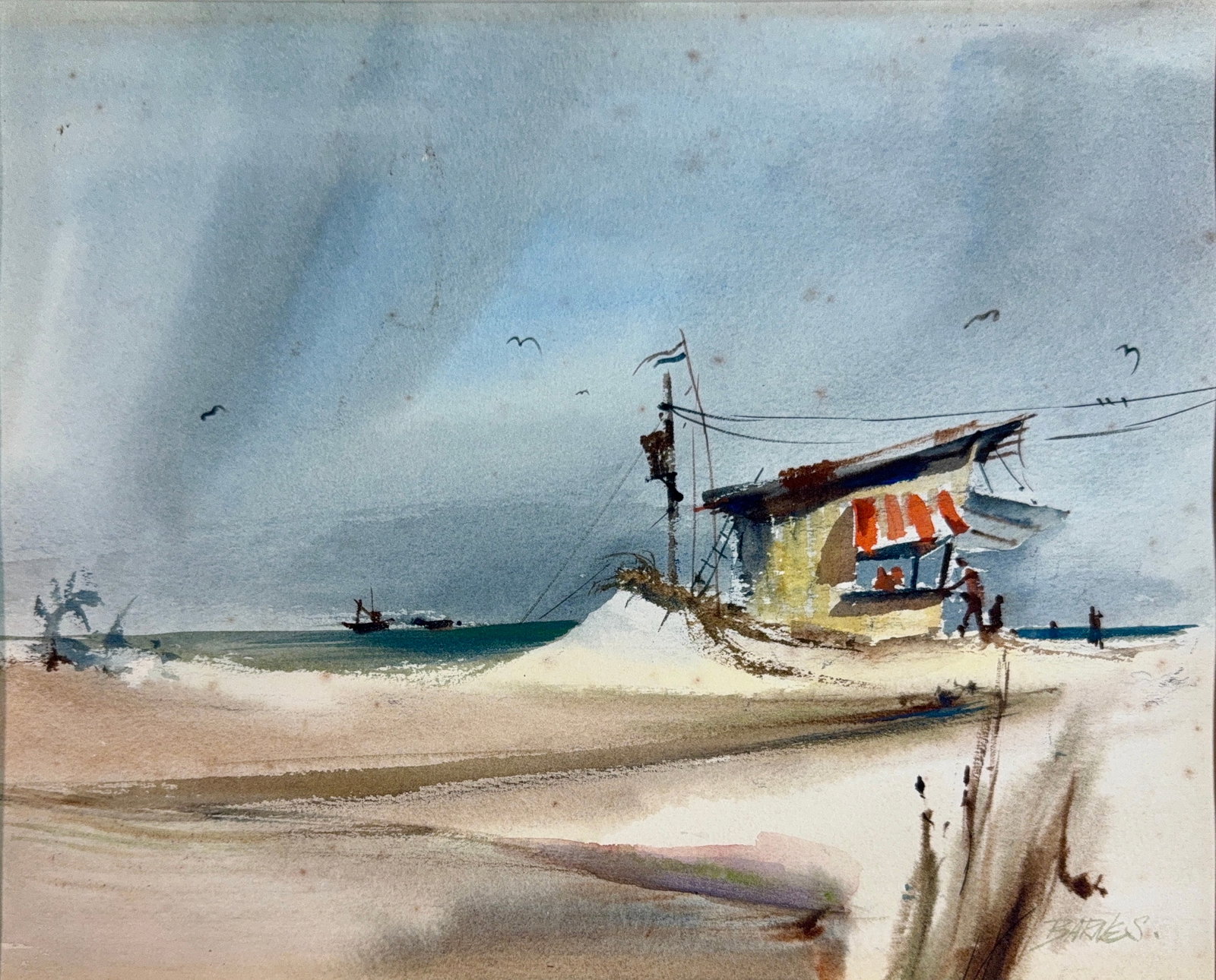 Al Barnes, Watercolor on Artist Paper, American (1937-2015): Artist, Year, Title: Al Barnes, (1937-2015). Origin: American. Medium: Watercolor on Artist paper. Dimensions: 11” x 15”. Condition: Good overall. Additional Information: Signed lower righ