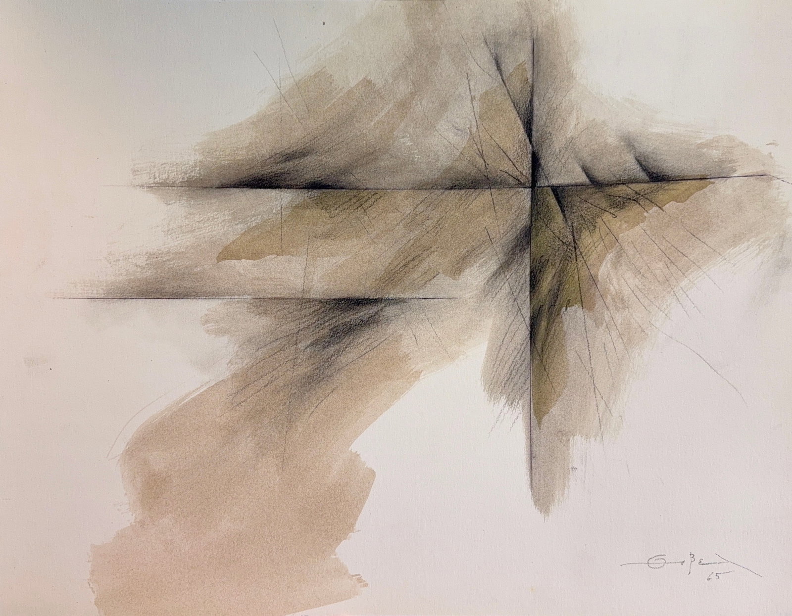 Fernando Zobel, Gouache/ Mix Media on Artist Card Board, Philippines (1924-1984): Artist, Year, Title: Fernando Zobel, (1924-1984). Origin: Philippines. Medium: Gouache/ mix media on Artist card board. Dimensions: 15” x 19.5”. Condition: Good overall. Additional Informa