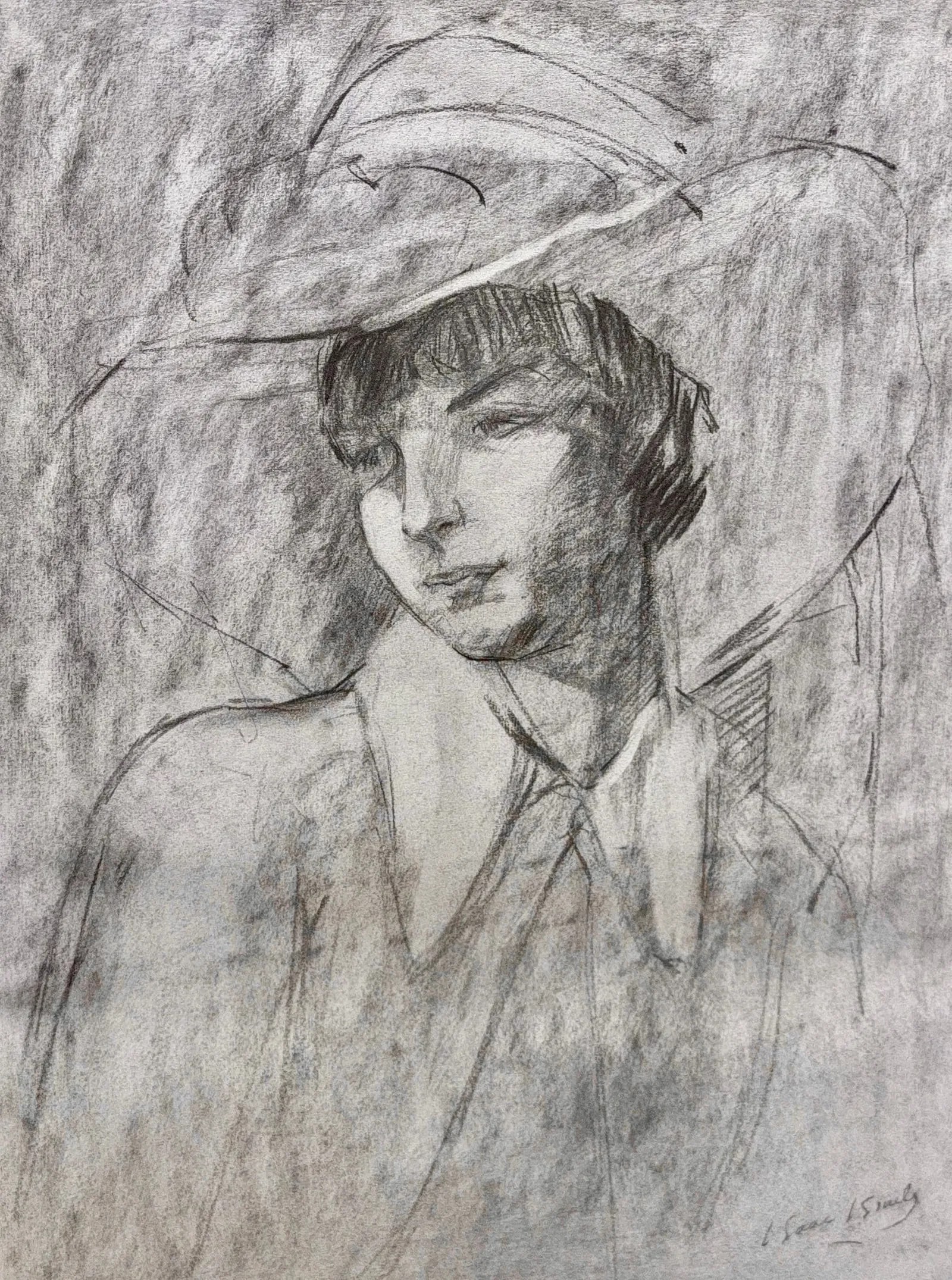 Isaac Israels, Pencil on Paper, Netherlands (1865-1934): Artist, Year: Isaac Israels, (1865-1934). Origin: Netherlands. Medium: Pencil on paper. Dimensions: 24'' x 18.5''. 32'' x 26''. Condition: Good overall. Additional Information: Signed lower right corn