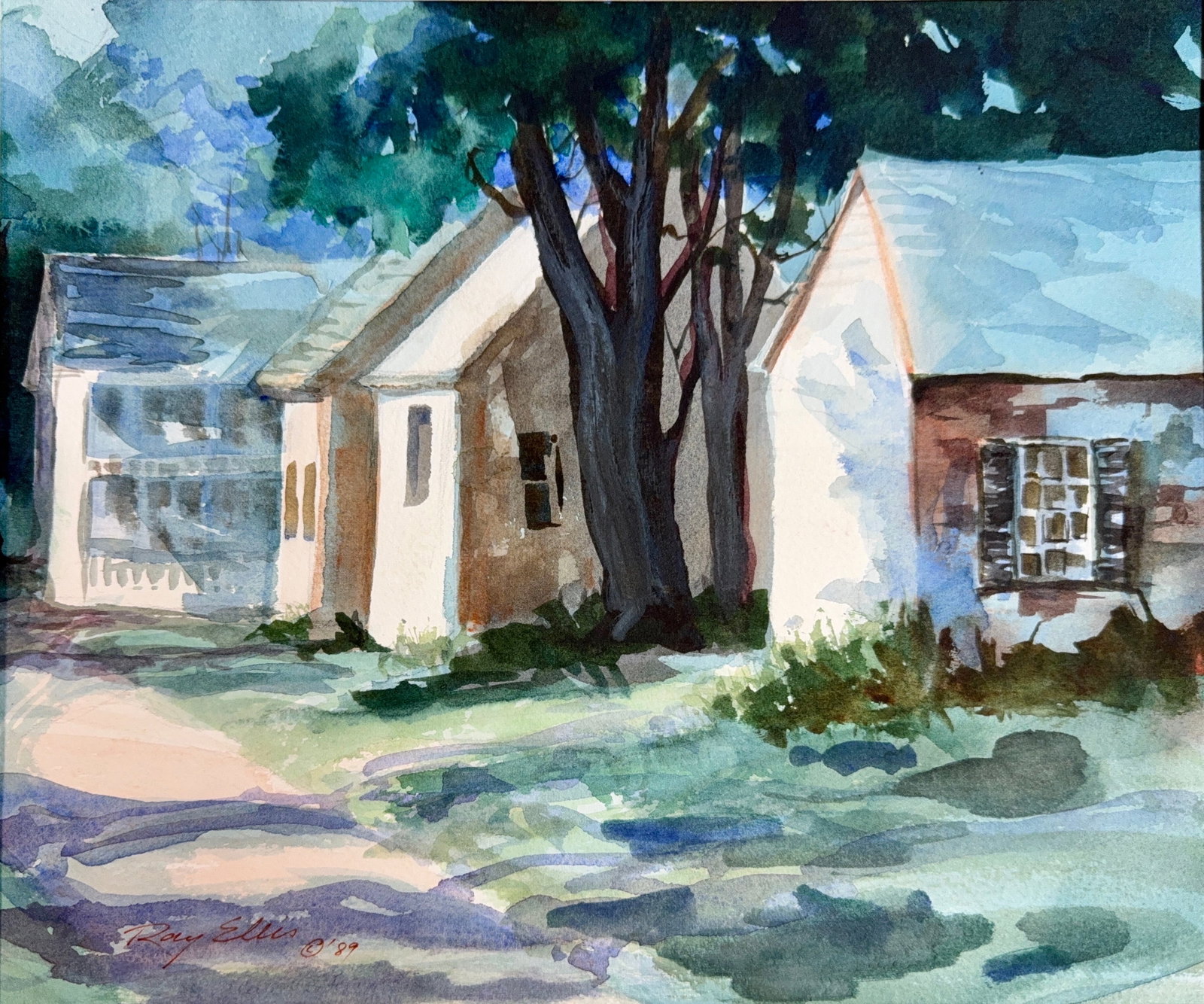 Ray George Ellis, Watercolor on Artist Paper, American (1921-2013): Artist, Year, Title: Ray George Ellis, (1921-2013). Origin: American. Medium: Watercolor on Artist paper. Dimensions: 11” x 13”. Condition: Good overall. Additional Information: Signed low