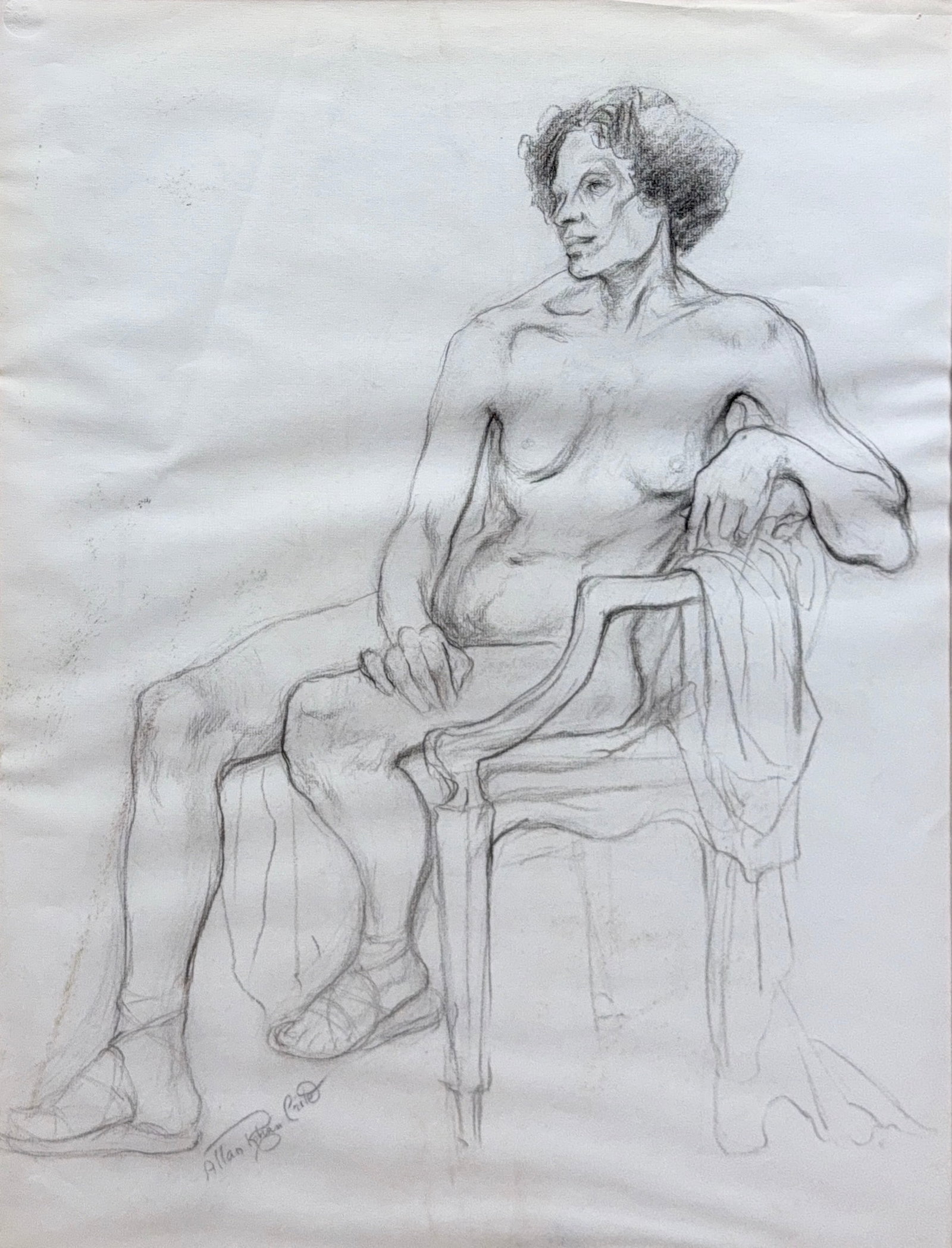 Allan Rohan Crite, Pencil on Paper, American (1910-2007): Artist, Year: Allan Rohan Crite, (1910-2007). Origin: American. Medium: Pencil on paper. Dimensions: 24” x 18.5”. 31” x 25.5”. Condition: Good overall. Additional Information: 