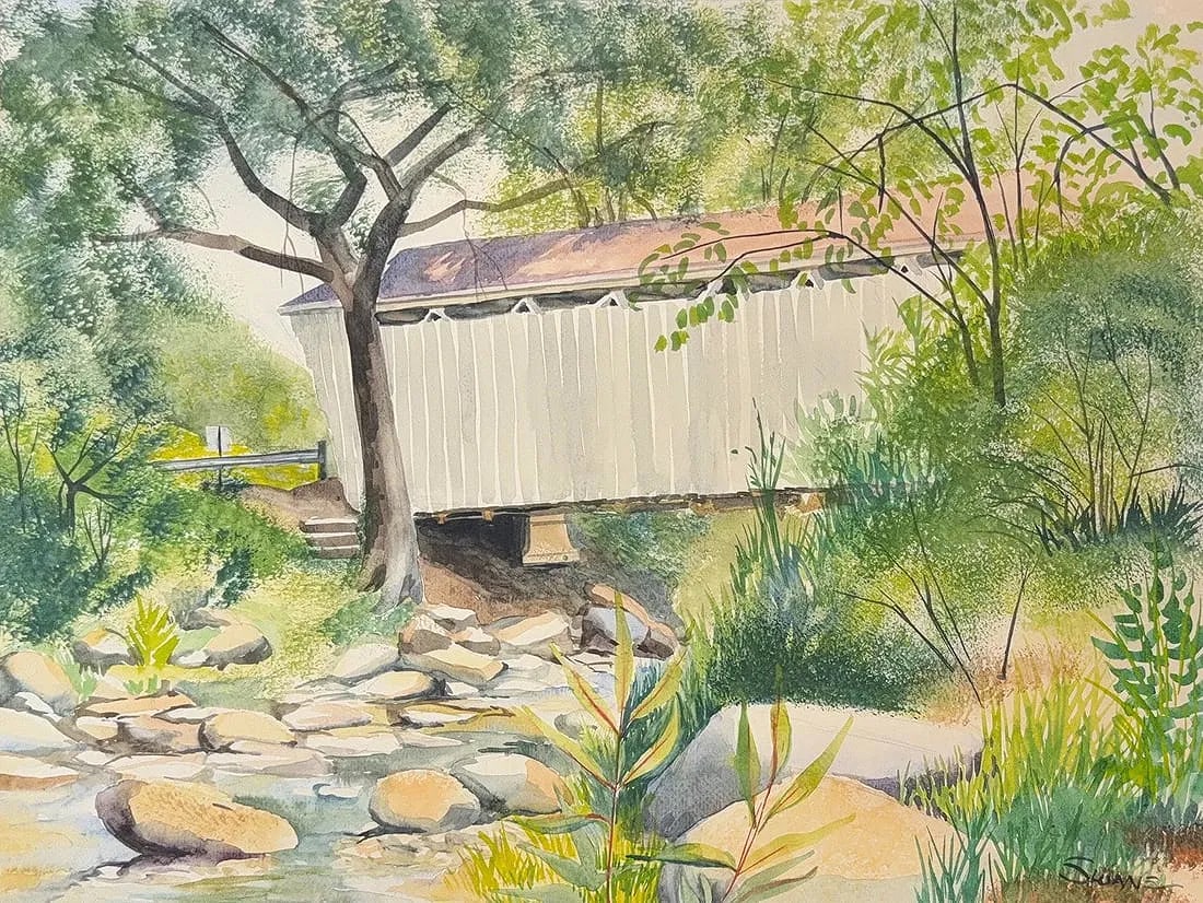 Eric Sloane, Watercolor on Paper, American (1905 - 1985): Artist, Year: Eric Sloane, (1905 - 1985). Origin: American. Medium: Watercolor on Paper. Dimensions: 14.5'' x 19''; 22 1/4'' x 27''. Condition: Excellent. Additional Information: Signed lower right ��