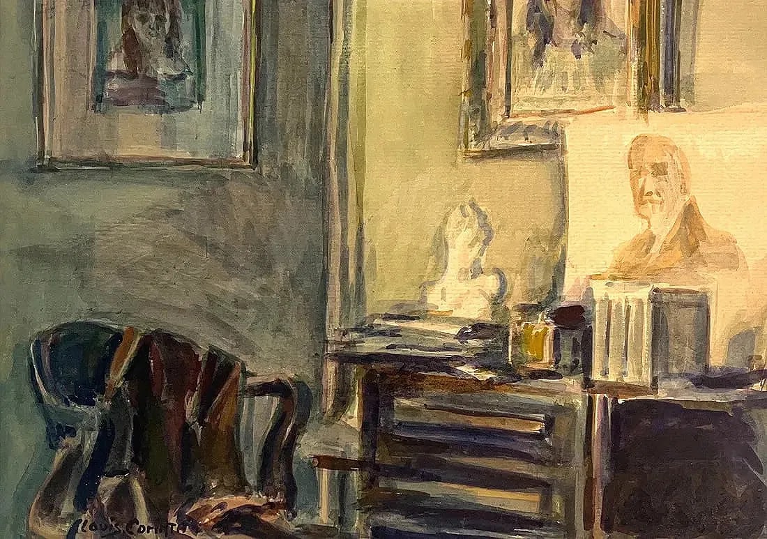 Lovis Corinth, Watercolor/Gouache/Mix-Media on Paper, German (1858 - 1925): Artist, Year: Lovis Corinth, (1858 - 1925). Origin: German. Medium: Watercolor/Gouache/Mix-Media on Paper. Dimensions: 12.5'' x 8 3/4''; 13'' x 17.5''. Condition: Excellent. Additional Information: Si