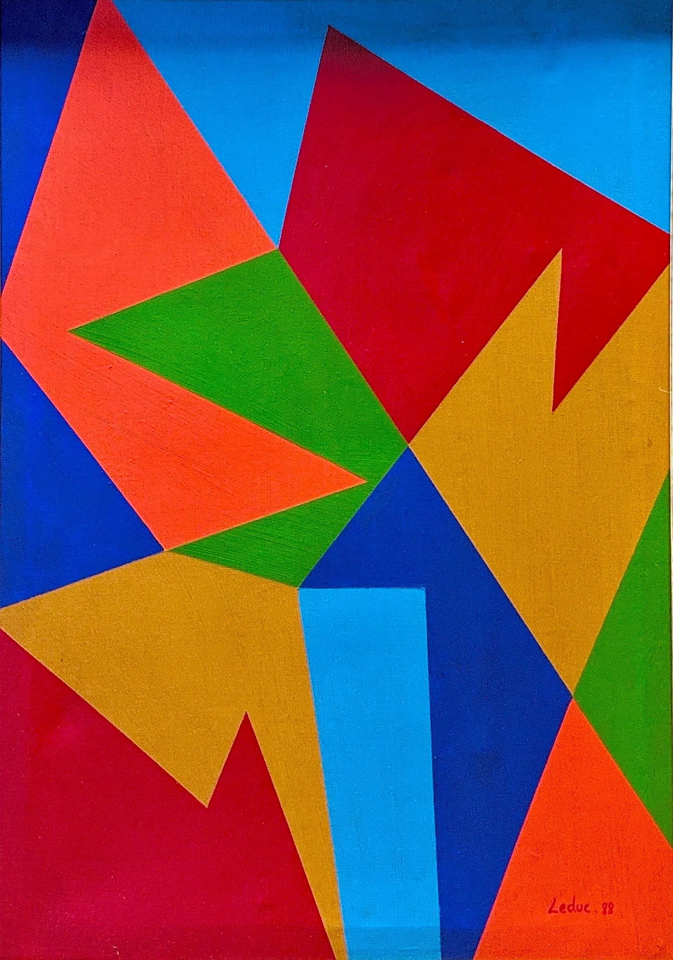 Fernand Leduc, Oil on Canvas, Canadian (1916-2014): Artist, Year: Fernand Leduc, (1916 - 2014). Origin: Canadian. Medium: Oil on Canvas. Dimensions: 26" x 18"; 34" x 26.5". Condition: Good Overall Condition. Provenance: IN PRIVATE COLLECTION. Additiona