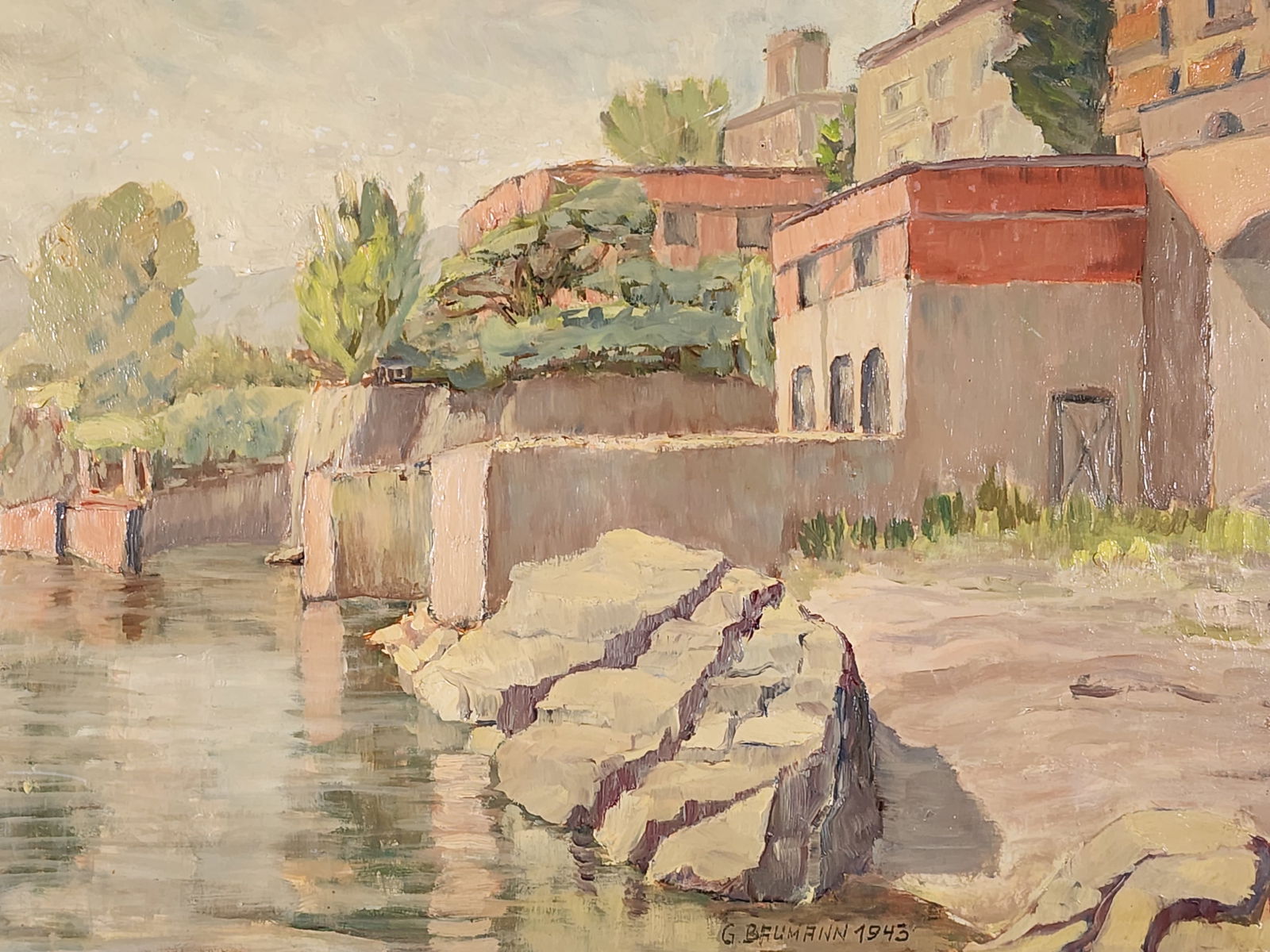 After Gustave Baumann Oil on Board Landscape Painting (1 of 6)