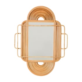 Anthropologie Sculpted Rattan Mirror
