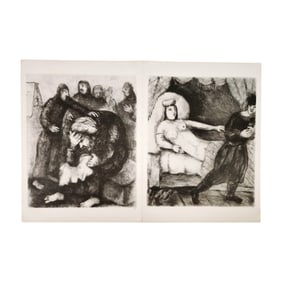 Marc Chagall Heliogravure Print 1956 Bible Series Joseph & Brothers