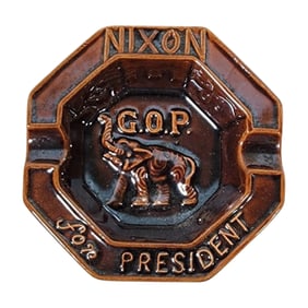 Richard Nixon GOP Ceramic Pottery Ashtray