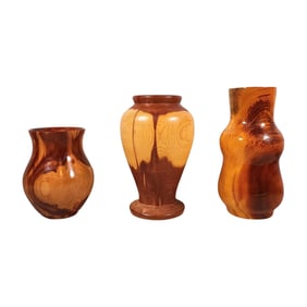 Group of Turned Wood Vases