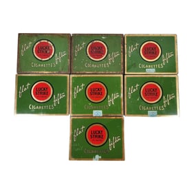 Vintage Lucky Strike Flat Fifties Cigarette Tins