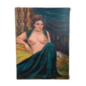 Vintage Reclining Nude Art Woman Canvas Print