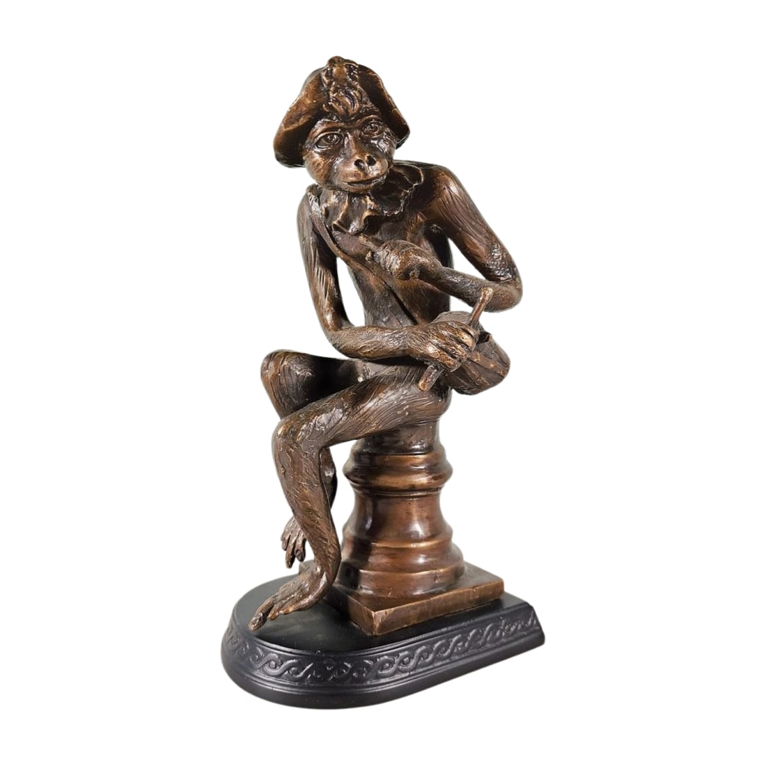 Bronze Monkey with Drums Sculpture (1 of 6)