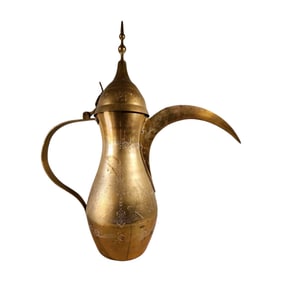 Oversized Vintage Brass Dallah Arabic Middle Eastern Tea Pot Umbrella Stand