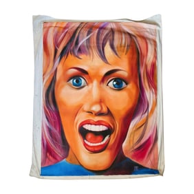 Large 5' x 6' Rolled Canvas Pop Art Woman's Face Expression Painting