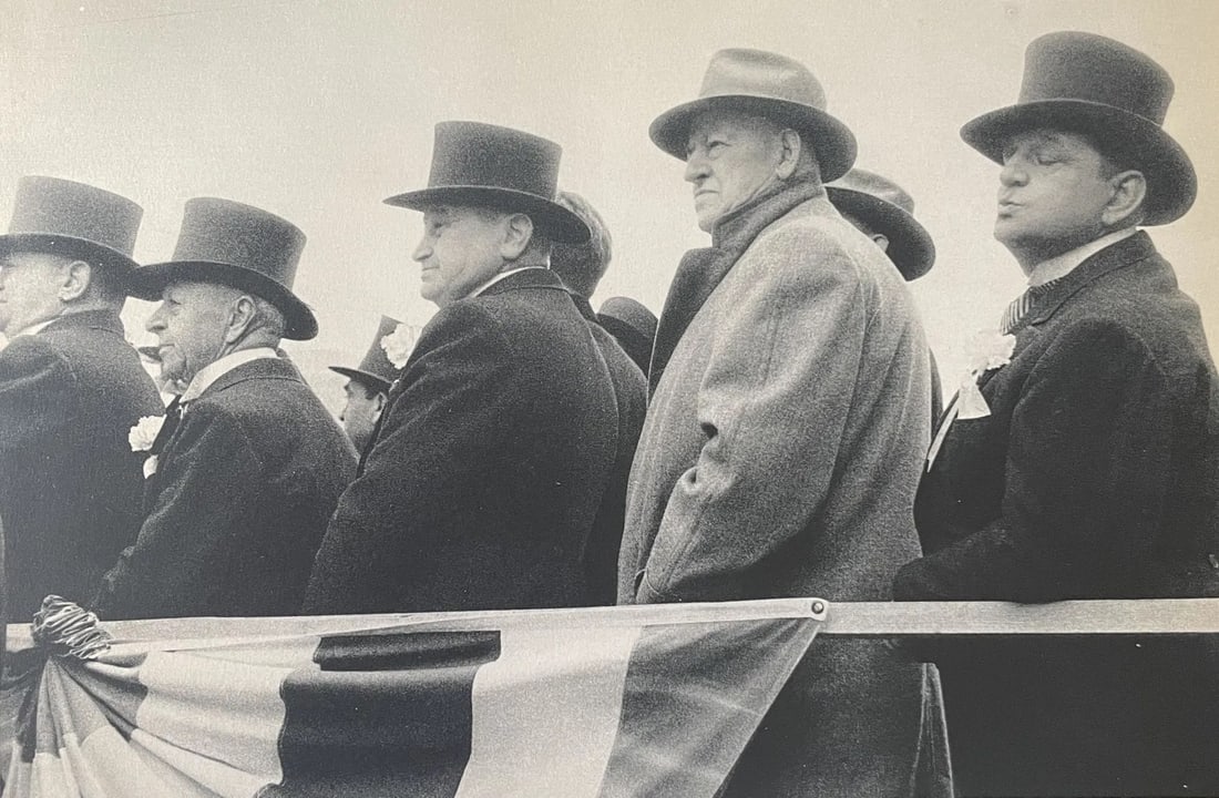 Robert Frank (Swiss-American, 1924-2019) City Fathers, Hoboken, New Jersey "1955" Print: Robert Frank (Swiss-American, 1924-2019) City Fathers, Hoboken, New Jersey "1955" Print. Printed in the 1950s. 5.25 x 8.00 inches. Please be aware that all lots in our auctions are sold "AS IS," in ac