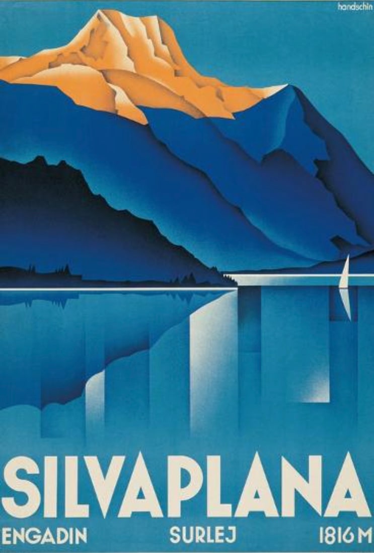 Silvaplana, Engadin, Surlej "1816" Travel Advertisement Poster: Silvaplana, Engadin, Surlej "1816" Travel Advertisement Poster. Bonded to fabric. 24.00 x 35.70 inches. Please be aware that all lots in our auctions are sold "AS IS," in accordance with the Terms & C