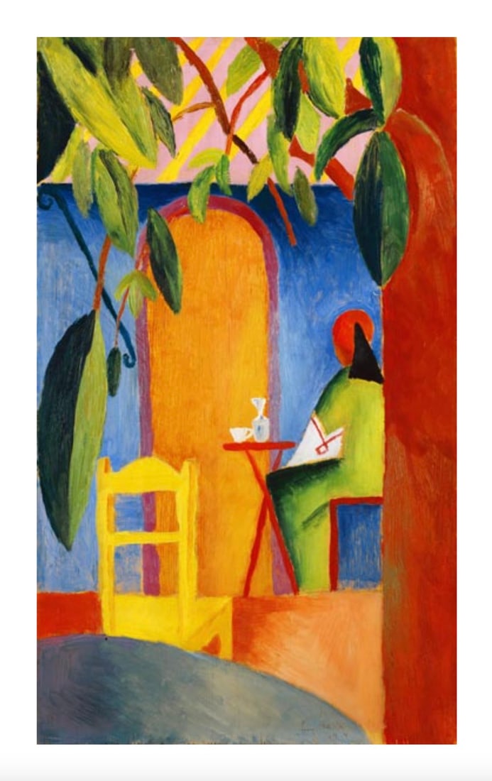 August Macke (German, 1887-1914) Turkish Cafe II, "1914" Print: August Macke (German, 1887-1914) Turkish Cafe II, "1914" Print. 21.00 x 36.00 inches. Please be aware that all lots in our auctions are sold "AS IS," in accordance with the Terms & Conditions of the A