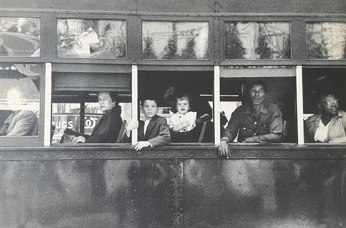 Robert Frank (Swiss-American, 1924-2019) Trolley, New Orleans "1955" Print: Robert Frank (Swiss-American, 1924-2019) Trolley, New Orleans "1955" Print. Printed in the 1950s. 5.25 x 8.00 inches. Please be aware that all lots in our auctions are sold "AS IS," in accordance with