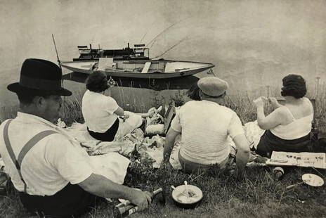 Henri Cartier Bresson (French, 1908-2004) Picnic on the Banks, Marne, 1938, Print: Henri Cartier Bresson (French, 1908-2004) Picnic on the Banks, Marne, 1938, Print. Printed in 1952. Please be aware that all lots in our auctions are sold "AS IS," in accordance with the Terms & Condi